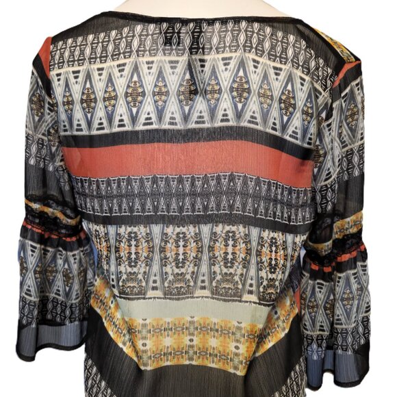 ❤️ 4/$20 Petticoat Alley Anthropologie boho top Women's medium Sheer Babydoll - Picture 11 of 14
